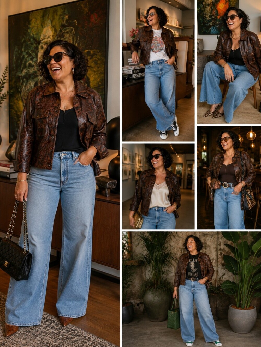 Eloquii Brown Snakeskin-Print Jacket
